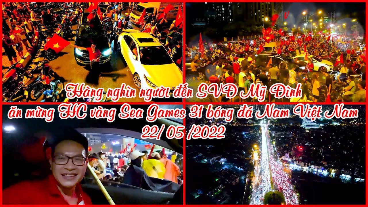 Hàng nghìn người mừng HCV SEA Games 31 — flycam Mỹ Đình 22/5/2022